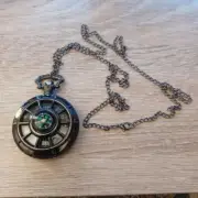 1 3/4" Diameter Unisex Mens Womens Fashion 31" Chain Compass Pocket Watch