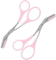 Elegant Eyebrow Trimming Scissors Set of 2 Strong Material Easy to Use for Grooming