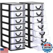 Thyle 2 Pcs Plastic Drawers Organizer Mini Organizer Box Stackable Plastic Dr