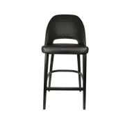 Durafurn 750mm High Black Vinyl Semifreddo Bar Stool with Black Beech Wood Legs