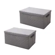 NNEAGS 2X Small Grey Non-Woven Diamond Quilt Grid Fabric Storage/Organizer Box