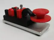 Red Camelback Morse Code Key W/ Skirt & Aluminum Base