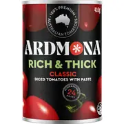 Ardmona Rich & Thick Diced Tomatoes With Paste Classic 410g