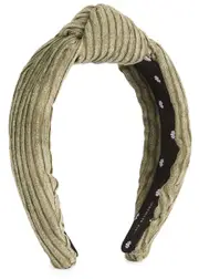 Lele Sadoughi Green Corduroy Headband ONE SIZE