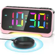Loud Alarm Clock for Heavy Sleepers Adults, Bed Shaker Alarm Clock with 10-Co...