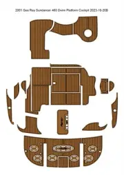 2001 Sea Ray Sundancer 460 Swim Platform Cockpit Pad Boat EVA Teak Flooring Mat