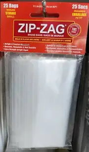 Zip-Zag Bags 25 Clear Small Airtight Smell Proof New Free Shipping