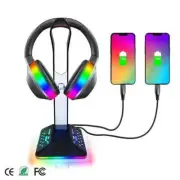 RGB Headphone Stand 2 USB Ports Multifunction Gaming Headset Holder For Desk ❥