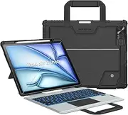 Nillkin Easy Carry Go Keyboard Case for iPad Air 11 inch (M2,2024)&iPad Pro 11 with Handle, iPad Air 5th (1st, 2nd, 3rd, 4th Gen) 180°Adjustatable Stand,Backlit Magic Keyboard with Trackpad -Black