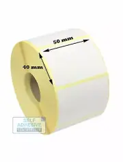 50mm x 40mm Direct thermal labels for Zebra, Citizen, Sato, Datamax, Toshiba.