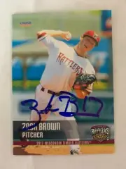 Zack Brown 2017 Signed Wisconsin Timber Rattlers Team Card