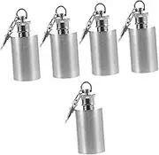 ULTECHNOVO 5pcs Stylish 1oz Metal Flask Keychain Mini Flask for Women/Men Sealed Liquor Flask