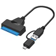 Type C & USB 3.0 Male to SATA 22 Pin 2.5 Inch Hard disk driver SSD Adapter C