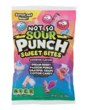 Sour Punch Bites Not So Sour Sweet Gummy Candy - Assorted Flavors, 3.7oz Bags