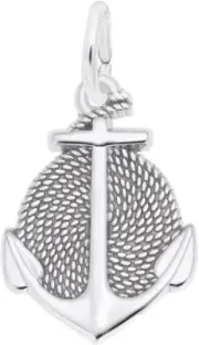 Sterling Silver Rope Circle Anchor Charm by Rembrandt