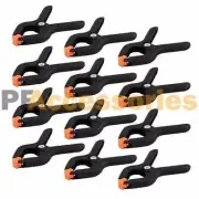 12 Pcs 2.7" inch Mini Plastic Spring Clamps Tips Tool Clip 1" Jaw Opening