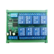DC12V 8 Channel RS485 Relay Module Modbus RTU Board Controller +DIN rail Case