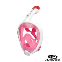 在飛比找momo購物網優惠-【Aropec】浮潛全罩式呼吸管面罩(粉色)