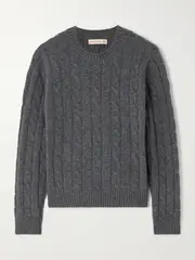 [Daughter] &Daughter - Cable-knit Wool Sweater - Gray - large large Gray