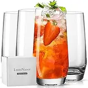 18 Ounce Highball Drinking Glasses Set of 4, Large Tall Glass Cups, Lead-Free Crystal Tall Drinking Glasses, Water Glasses, Cocktail Glasses, Bar Glassware for Rocks, Juice, Beer, Beverage