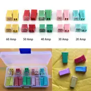 Car Fuse Automotive AMP Set 20A 30A 40A 50A 60A Mini Square Fuse W/ Plastic Box
