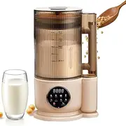 Automatic Nut Milk Maker, 1.5L Soy Milk Maker, Wall Breaking Machine with 12-Leaf Blades & Soundproof Cover, 24H Timer & Keep Warm, Electric Bean Milk Machine for Soybean Milk, Almond Milk