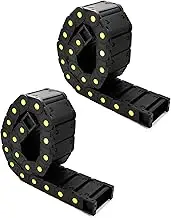 Plastic Nested Semi Open Cable Drag Chain, Flexible Enclosed Twist Chains, 2 Pack Wire Carrier Toughness Closed Chain for 3D Printer Parts CNC 3D Electrical Machines Router Mill, 25 x 77mm