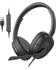 LEVN USB Headset For PC with Microphone Noise Cancelling & Audio Controls