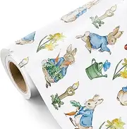 WRAPAHOLIC Easter Wrapping Paper Roll - Mini Roll - 17 Inch x 16.5 Feet - Rabbit Design Perfect for Easter, Spring Party, Baby Shower, Holiday