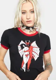 [Vera's Eyecandy] Devil Girl Ringer Tee
