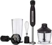 MasterPro 4 in 1 Ultimate Handheld Blender, Black/Stainless Steel