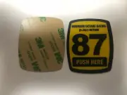 87 Octane rounded Gas Button Overlay, Polycarbonate Decal ( SHIPS FREE )