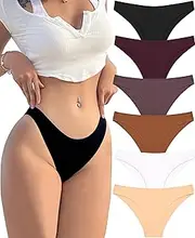 [ALL OF ME] Pack of 6 Women's Cotton Underwear Set Cotton Panties Briefs Multipack Hipster Breathable S-XL, E-6, X-Large