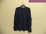 Brooks Brothers Men's Cable Knit Lambs Wool Crewneck Sweater XL Blue 00116774