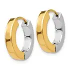 Designs by Nathan | 14k Two-Tone Gold Polished Hollow Hinged Hoop Earrings