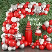 100Pcs Balloon Wreath Set Silver Star Balloon Birthday Party Wedding Anniversary Mother'S Day Indoor And Outdoor Decorations