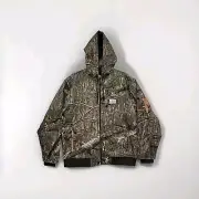 Mossy Oak NEW Sherpa Lined Canvas Camouflage Bomber Jacket Coat Men’s L Hooded