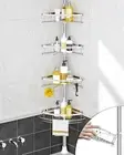 Rustproof Shower Corner Caddy Organizer for Bathroom, 4 Adjustable Shelves with