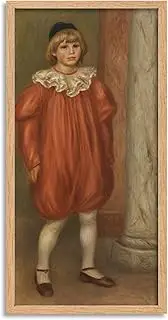 Auguste Renoir Claude Renoir In Clown Costume Painting Long Framed Art Print Wall Poster 25x12 inch
