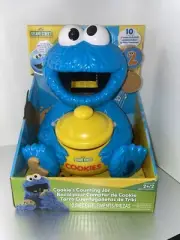 SESAME STREET Cookie Monster Counting Jar with 10 Play Cookies -New In Box