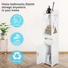 80cm Bathroom Cabinet Storage Slim Shelf Toilet Tissue Cupboard Laundry Holder