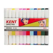12pc Kent Spectra Graphic Markers Brush Chisel Nib Drawing/Design Manga Set