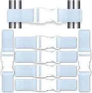 YECOSIN Cabinet Locks,Childproof Refrigerator Handles Latch,Best for Baby Proofing, Adjustable Strap Child Safety Locks for Side by Side Double Door Fridge,Kitchen Storage Doors (6 Pack White)