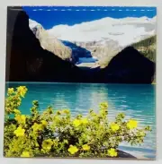 Lake Louise Canadien Rockies Ceramic Tile Trivet Coaster Travel Souvenir 4" x 4"