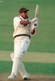 Adam Hollioake batting for Surrey during the Benson and Hedge- Old Cricket Photo
