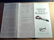 Gibson Custom Shop Les Paul SG Flying V FireBird Blank CheckList / Warranty Card
