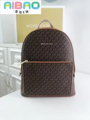 Michael kors MK新款adina系列中號印花雙拉鍊背包雙肩包  學生包 女背包~愛包E族