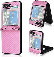 Compatible with Samsung Galaxy Z Flip5 Cover,Compatible with Samsung Galaxy Z Flip5 5G SM-F731 Slim Fit Flip Stand Phone Case Pink