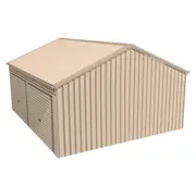 Stratco Domestic Gable Roof Shed Double Garage 5.45 x 6.21 x 2.4m Gutter Side Roller Doo Merino