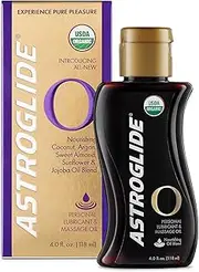 Astroglide Sensual Massage Oil and Lubricant, O Organic Essential Oil Based for Long-Lasting Pleasure for Men, Women and Couples, 118ml